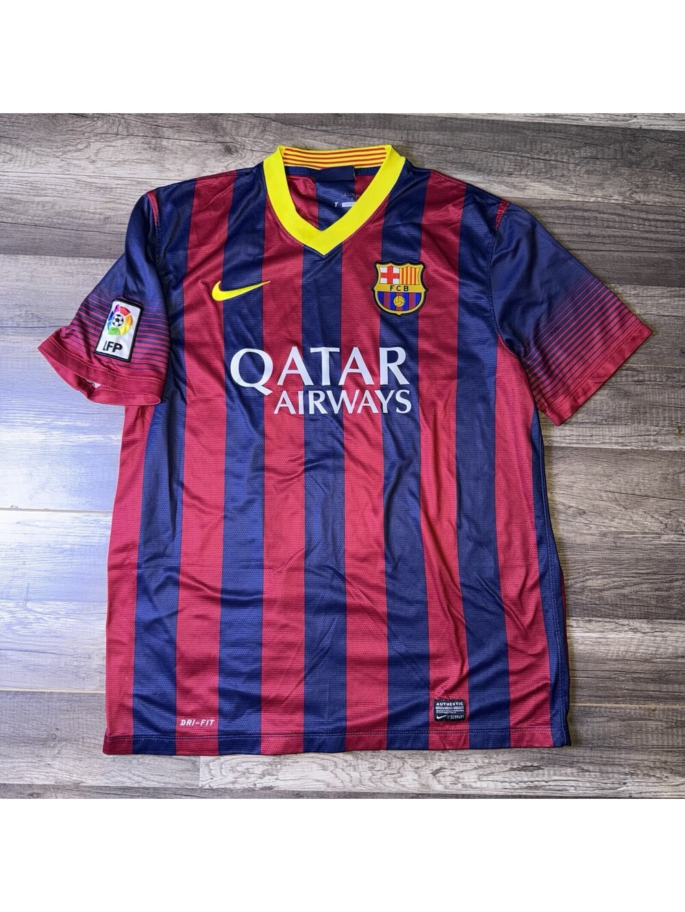 Nike FC Barcelona 2013/14 Home Shirt Jersey Sz Large Authentic 532822-413